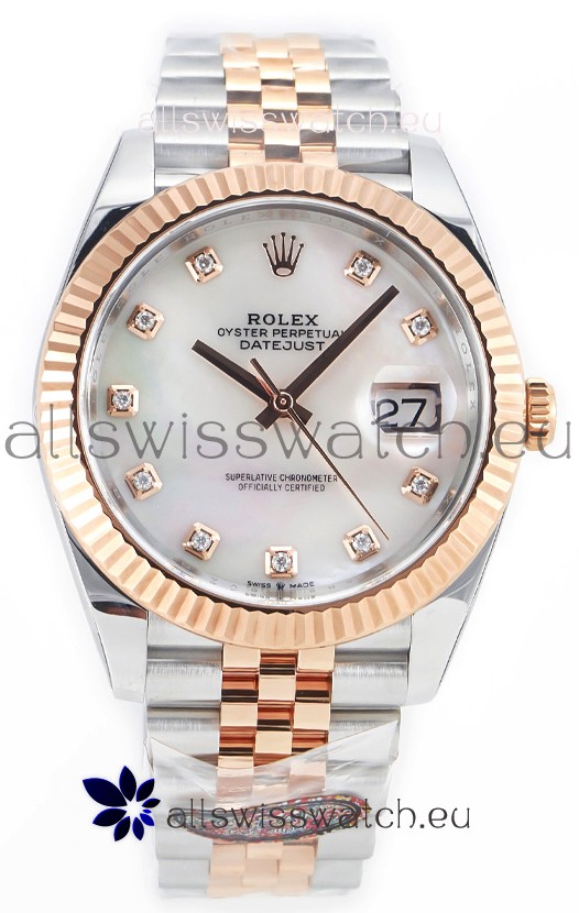 Rolex Datejust M126333 41MM ETA3235 72 Hours Power Pearl Dial Jubilee 1:1 Mirror Replica Rose Gold 904L Steel