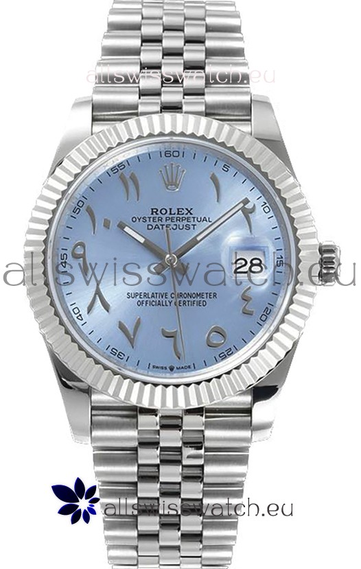 Rolex Datejust M126300 41MM ETA3235 Ice Blue Arabic Dial - 904L Steel Casing 