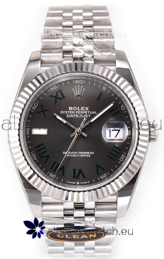 Rolex Datejust 126334 Wimbledon 41MM ETA3235 Slate Dial Jubilee 72 Hours Power 1:1 Mirror Replica