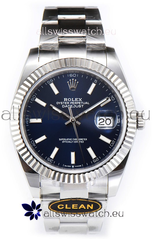 Rolex Datejust 126334 41MM ETA3235 72 Hours Power Blue Dial Oyster 1:1 Mirror Replica