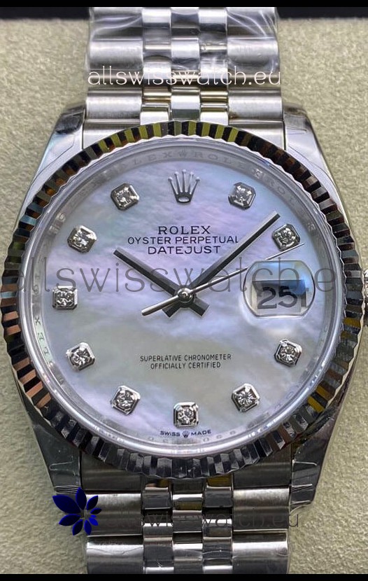 Rolex Datejust 178384 31MM Swiss 1:1 Mirror Replica in 904L Steel - White Pearl Dial 
