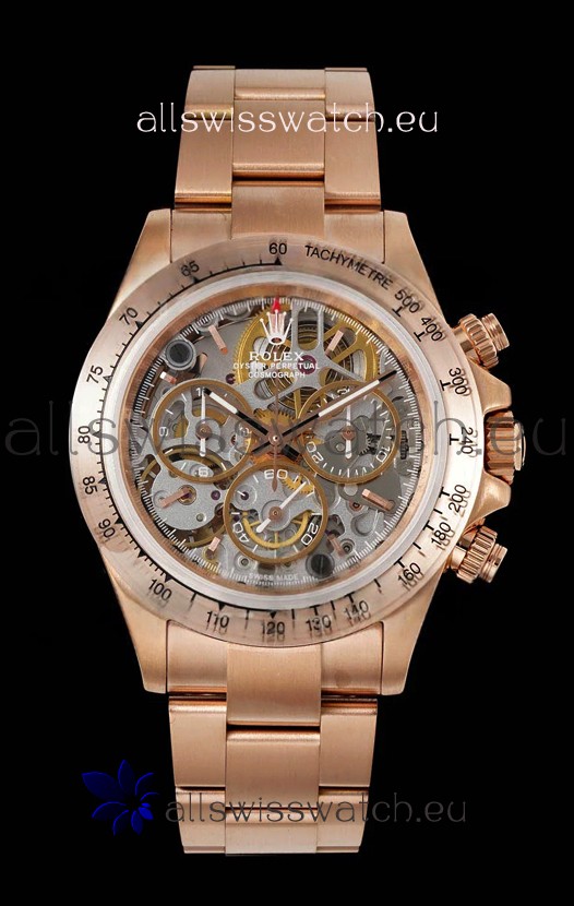 Rolex Daytona Super Clone "Artisans De Genève - Glacier" Edition Rose Gold Watch 