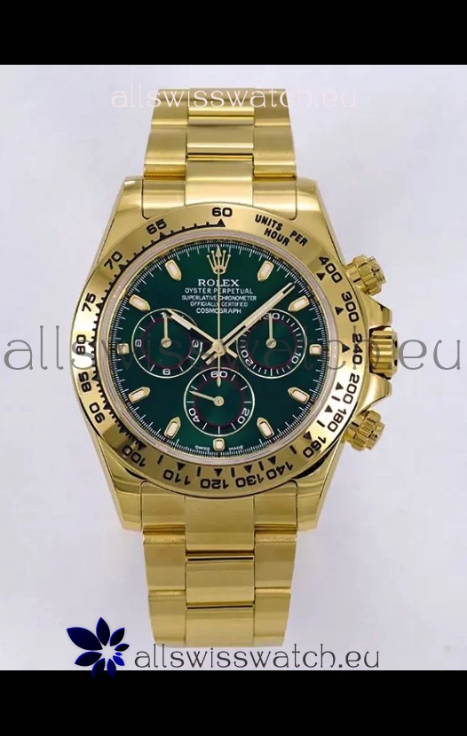 Rolex Daytona John Mayer Super Clone 116508 Yellow Gold Green Dial Cal.4130 Movement Swiss Replica