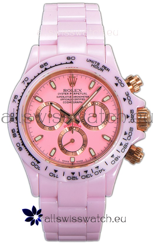 Rolex Daytona Pink Ceramic Strap Watch in Cal.4130 Movement Mirror Replica