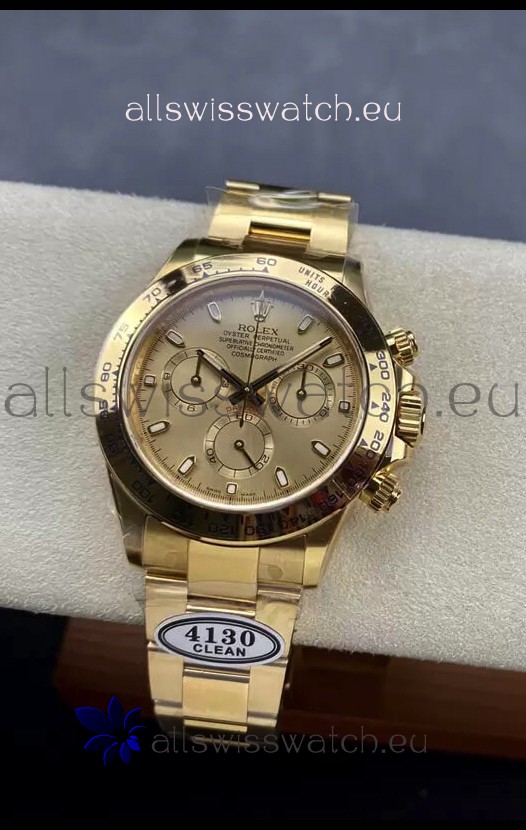 Rolex Cosmograph Daytona 116508 Yellow Gold Original Cal.4130 Movement - Improved Ultimate 904L Steel Watch