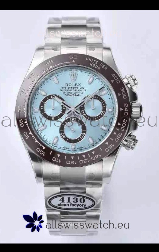 Rolex Cosmograph Daytona ICE Blue Dial Original Cal.4130 Movement - 904L Steel Watch