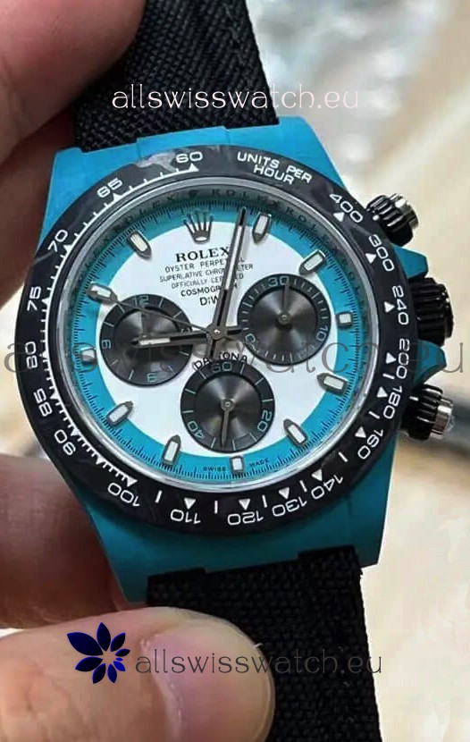 Rolex Cosmograph Daytona DiW CELESTE INVERT Edition Carbon Fiber Watch - Cal.4130 Movement 