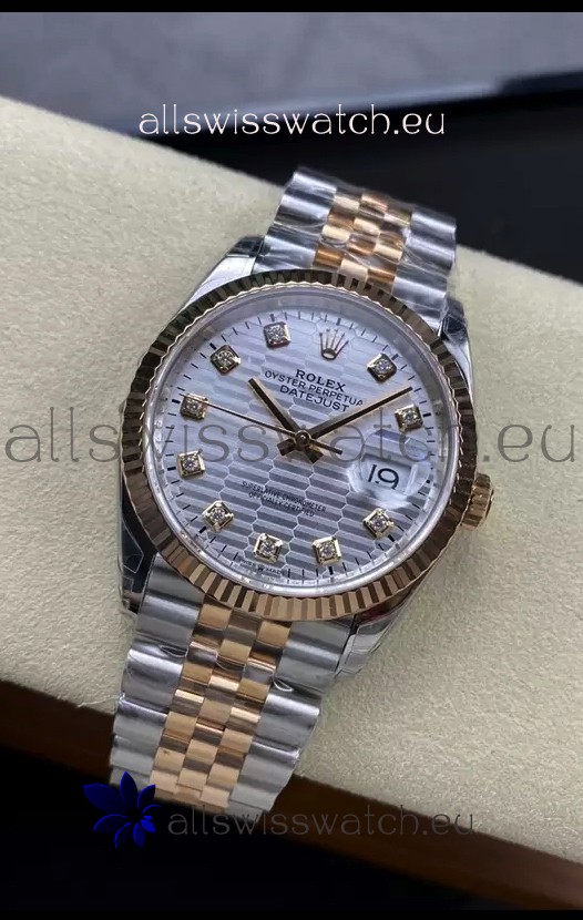 Rolex Datejust Cal.3235 Movement 1:1 Mirror Replica 904L Steel 36MM - Grey Fluted Motif Dial