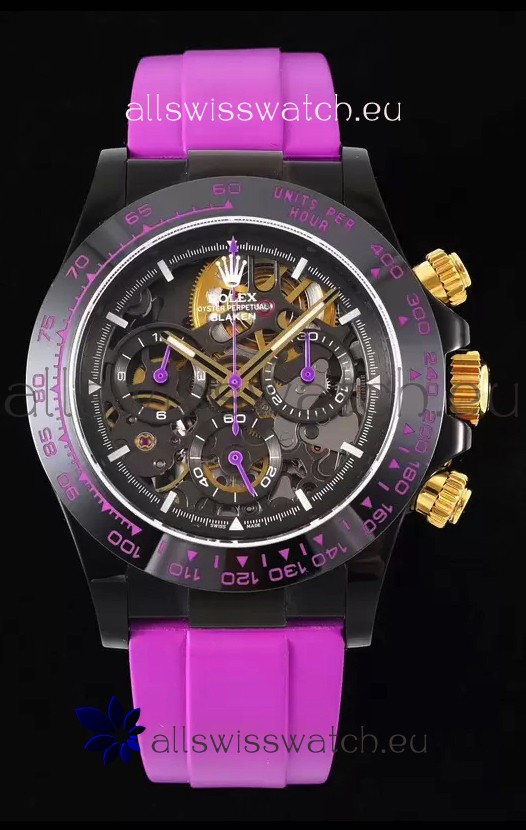 Rolex Daytona Blaken Pink 1:1 Swiss Mirror Replica Skeleton Dial Cal.4130 Movement