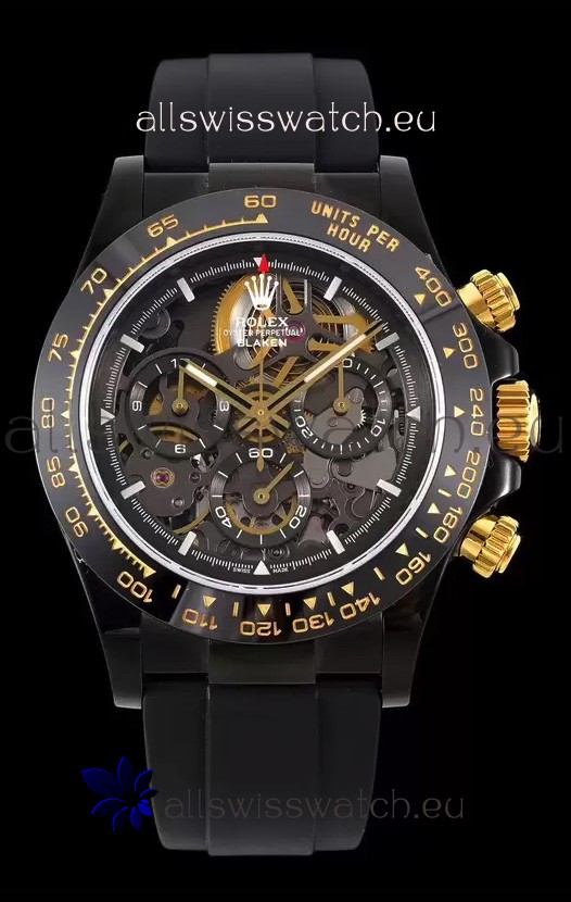 Rolex Daytona Blaken Black 1:1 Swiss Mirror Replica Skeleton Dial Cal.4130 Movement