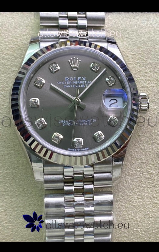 Rolex Datejust 31MM ETA-2671 Movement Swiss Replica in 904L Steel in Grey Dial