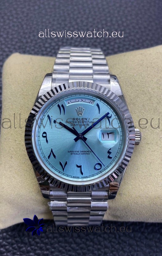 Rolex Day Date Presidential 904L Steel 36MM - Ice Blue Arabic Numerals 1:1 Mirror Quality Watch