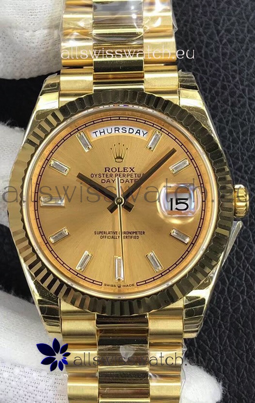 Rolex Day Date Presidential 904L Steel Yellow Gold 40MM - Gold Dial 1:1 Mirror Quality Watch