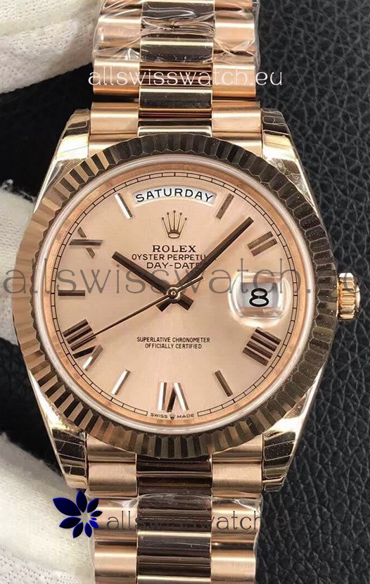 Rolex Day Date Presidential 904L Steel Rose Gold 40MM - Rose Gold Dial 1:1 Mirror Quality Watch