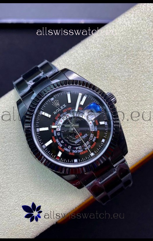 Rolex SkyDweller Swiss Watch in PVD Coated Case - DIW Edition Black Dial