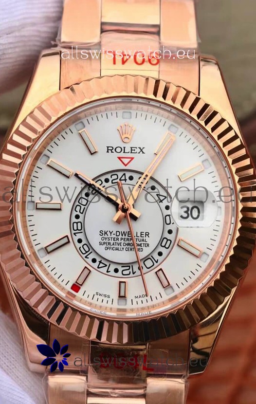 Rolex Sky-Dweller Everose Gold Oyster 42MM 1:1 Mirror Replica Watch 
