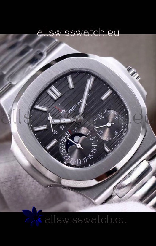 Patek Philippe Nautilus 5712/1A 1:1 Quality Swiss Replica Watch in Grey Dial Steel Strap