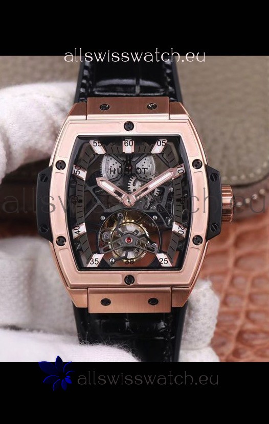 Hublot Masterpiece MP Edition Genuine Tourbillon Swiss Replica Watch In Rose Gold Casing