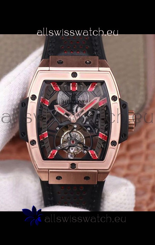 Hublot Masterpiece MP Edition Genuine Tourbillon Swiss Replica Watch In Rose Gold Casing