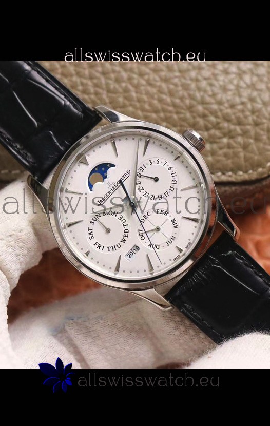 Jaeger LeCoultre Master Ultra-Thin Perpetual Calendar White Dial Swiss Replica Watch 