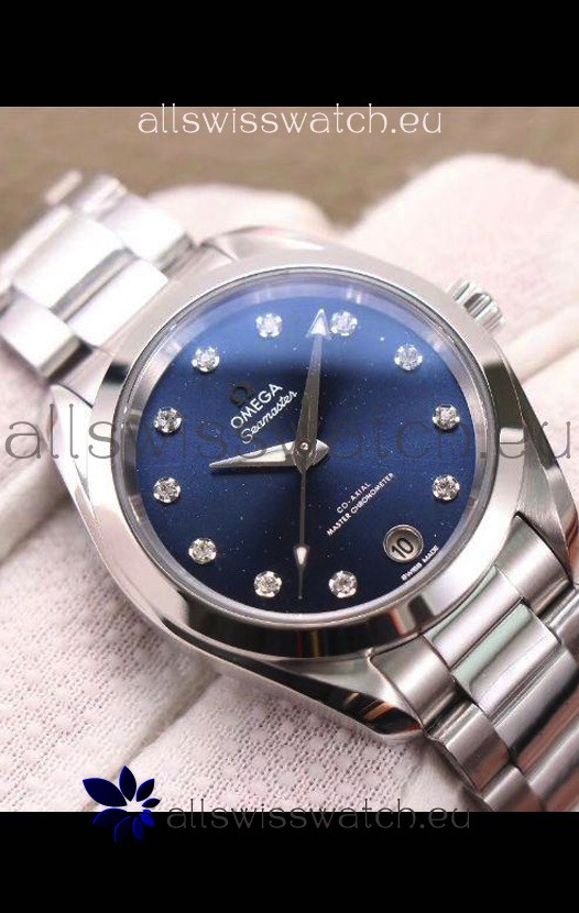 Omega Seamaster Aquaterra 150M 34MM Swiss Replica Watch in Blue Dial