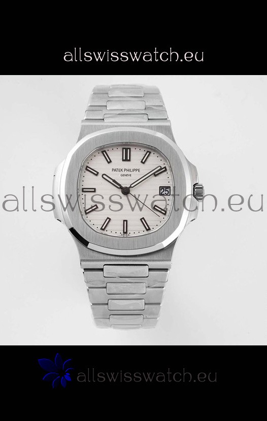 Patek Philippe Nautilus 5711/1A-011 1:1 Mirror Swiss Replica Watch in White Dial 904L Steel 