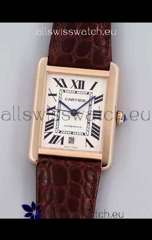 Cartier Tank Solo Swiss Automatic Watch in Rose Gold Plating 31MM Wide 