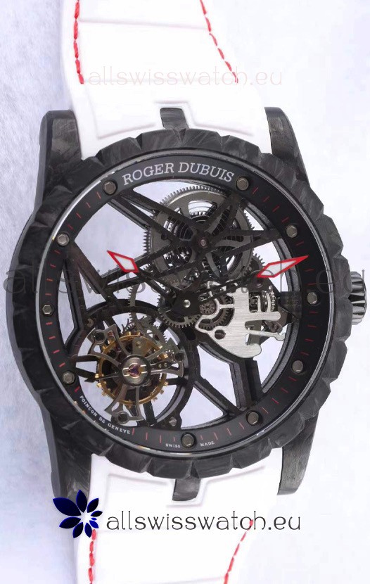 Roger Dubuis Excalibur Spider Flying Tourbillon Skeleton Carbon Casing 1:1 Mirror Swiss Watch