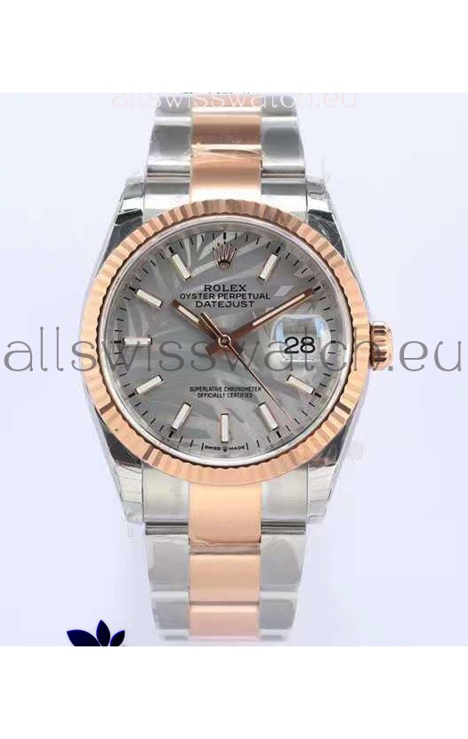 Rolex Datejust Palm Motif Dial 36MM Cal.3135 Movement Swiss Replica Watch in 904L Two Tone Casing