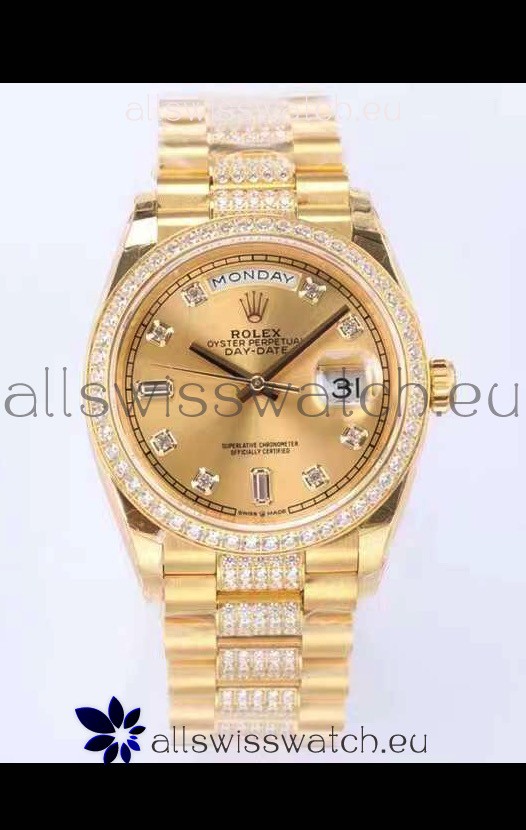 Rolex Day Date Presidential 18K Yellow Gold Watch 36MM - Gold Dial 1:1 Mirror Quality Watch