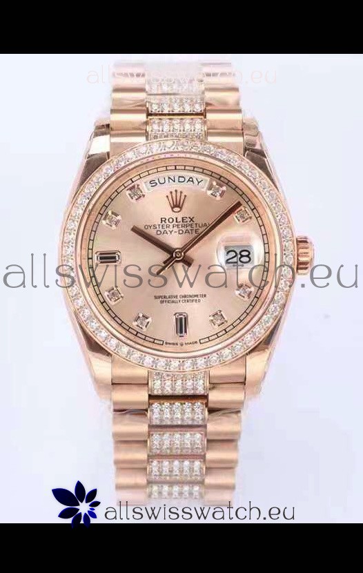 Rolex Day Date Presidential Rose Gold Watch 36MM - Rose Gold Dial 1:1 Mirror Quality Watch