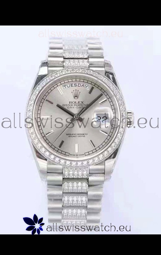 Rolex Day Date Presidential 904L Steel 36MM - Steel Dial 1:1 Mirror Quality Watch