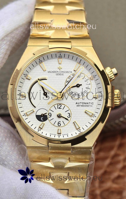 Vacheron Constantin Overseas Power Reserve Swiss Replica Watch in Yellow Gold Casing