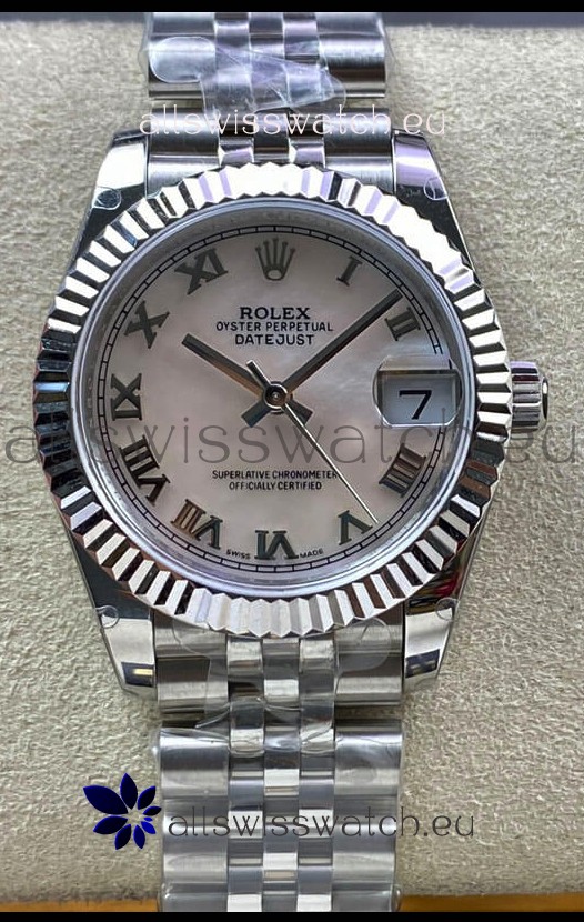 Rolex Datejust 178384 31MM Swiss Replica in 904L Steel in Pearl Dial - 1:1 Mirror Replica