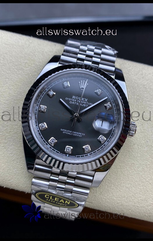 Rolex Datejust 126334 41MM ETA 3235 Swiss 1:1 Mirror Replica Watch in 904L Steel Dark Grey Dial 