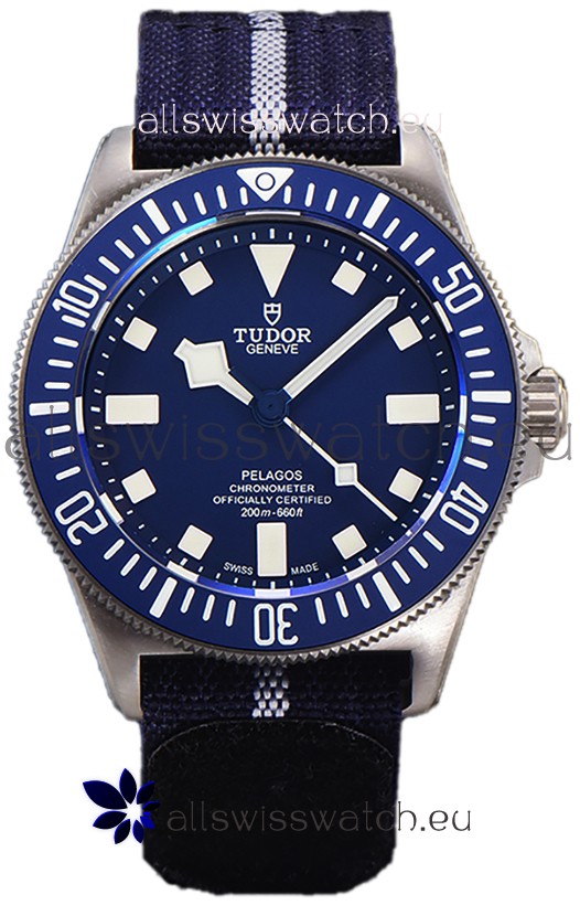 Tudor Pelagos FXD Titanium Casing 1:1 Mirror Replica Blue Dial in Blue Nato Strap