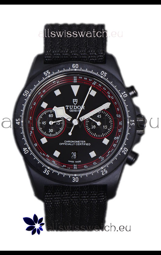Tudor Pelagos FXD Chronograph Carbon Casing 1:1 Mirror Replica Black Dial in Nato Strap