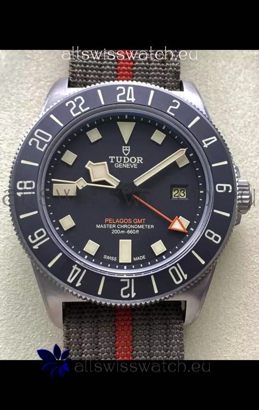 Tudor Pelagos FXD GMT Titanium Casing 1:1 Mirror Replica Black Dial in Green Nato Strap