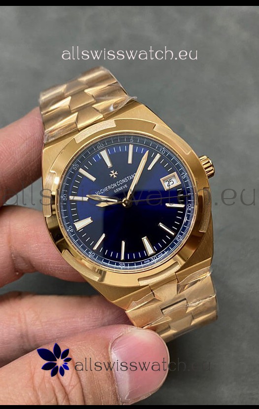 Vacheron Constantin Overseas Rose Gold 1:1 Mirror Replica Watch Blue Dial 