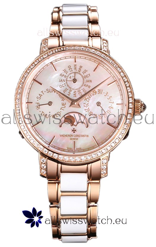 Vacheron Constantin Traditionelle Perpetual Calendar Ultra-Thin Rose Gold Swiss Replica 