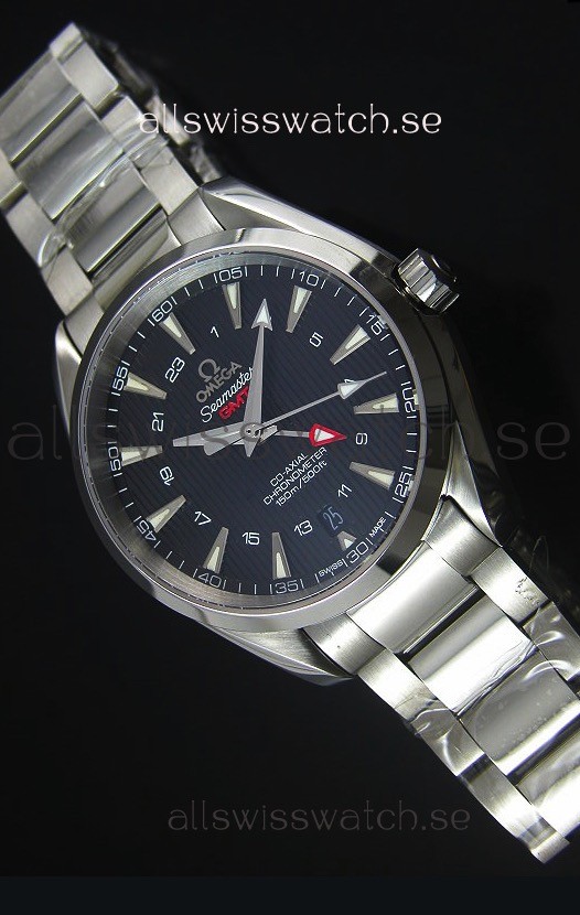 Omega Seamaster COAX GMT Stainless Steel Swiss Watch in Black Dial