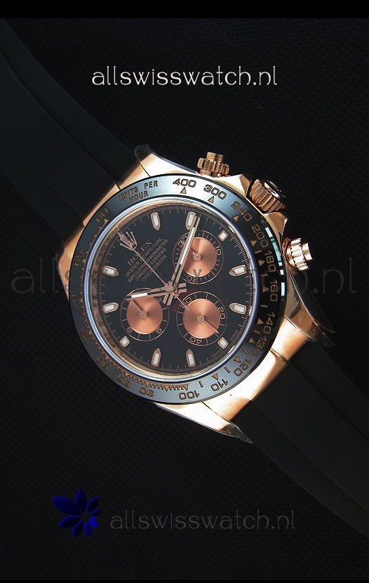Rolex Daytona 116515 Everose 1:1 Mirror Replica Black Dial Watch 