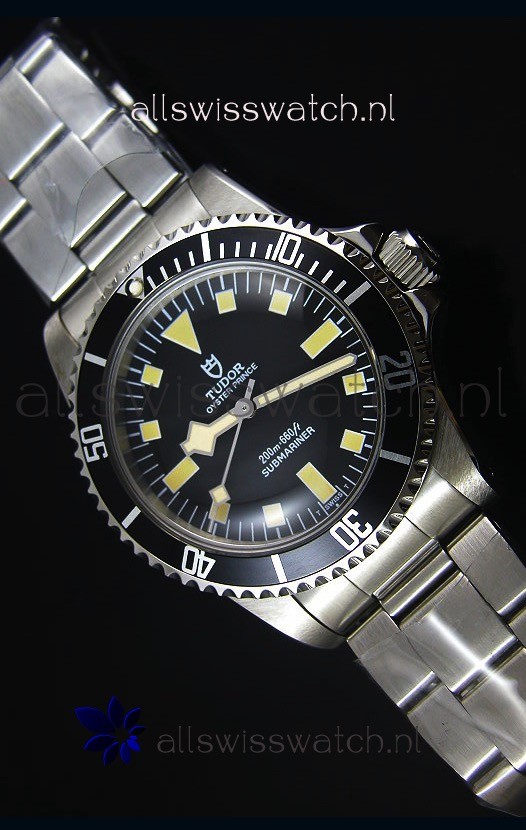 Tudor Oyster Prince Vintage 200M Black Dial Squre Markers Swiss 1:1 Mirror Replica Watch 