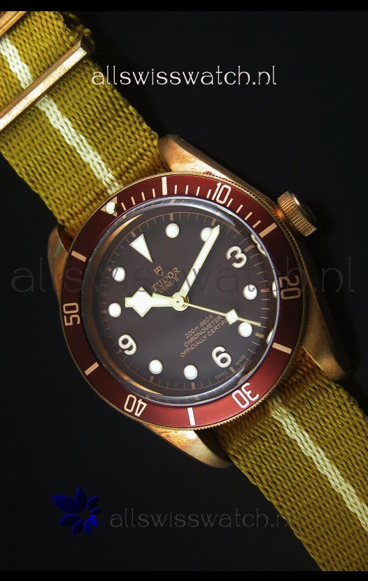 Tudor Heritage Bay Bronze Swiss Replica Watch with NATO Strap 