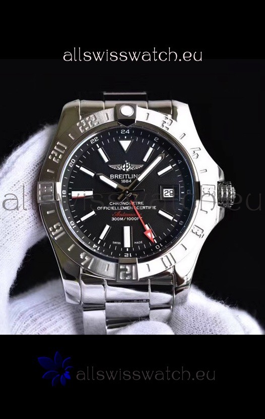 Breitling Avenger II Steel GMT Swiss Replica Watch 1:1 Ultimate Swiss Replica Watch