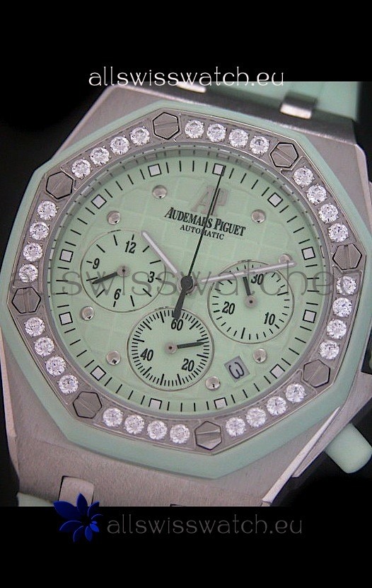 Audemars Piguet Royal Oak Offshore Lady Alinghi Swiss Watch in Light Green Dial