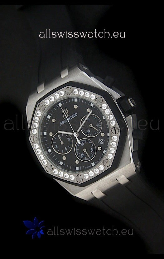 Audemars Piguet Royal Oak Offshore Lady Alinghi Swiss Watch in Black Dial