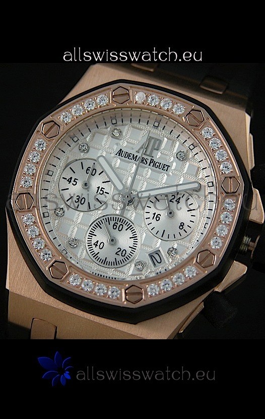 Audemars Piguet Royal Oak Offshore Lady Alinghi Swiss Watch in White Checkered Dial