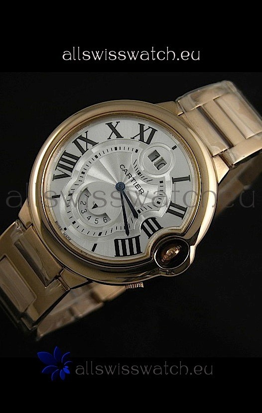 Cartier Ballon Blue de Japanese Replica Watch in Pink Gold Strap