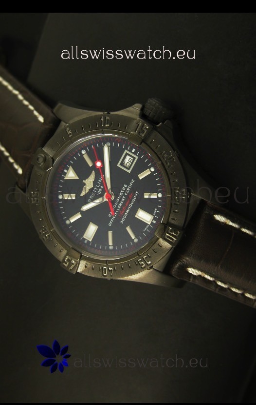 Breitling Seawolf PVD Coated Swiss Watch - Stick Markers